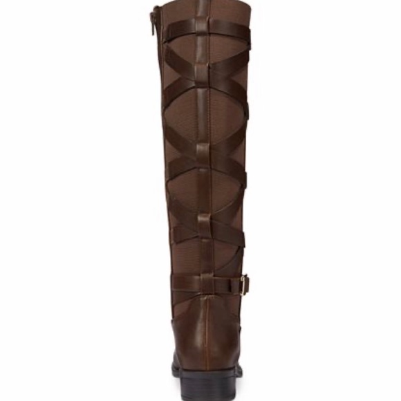 Thalia Sodi Veronica Cognac Wide Cafe Riding Boot - Picture 3 of 8